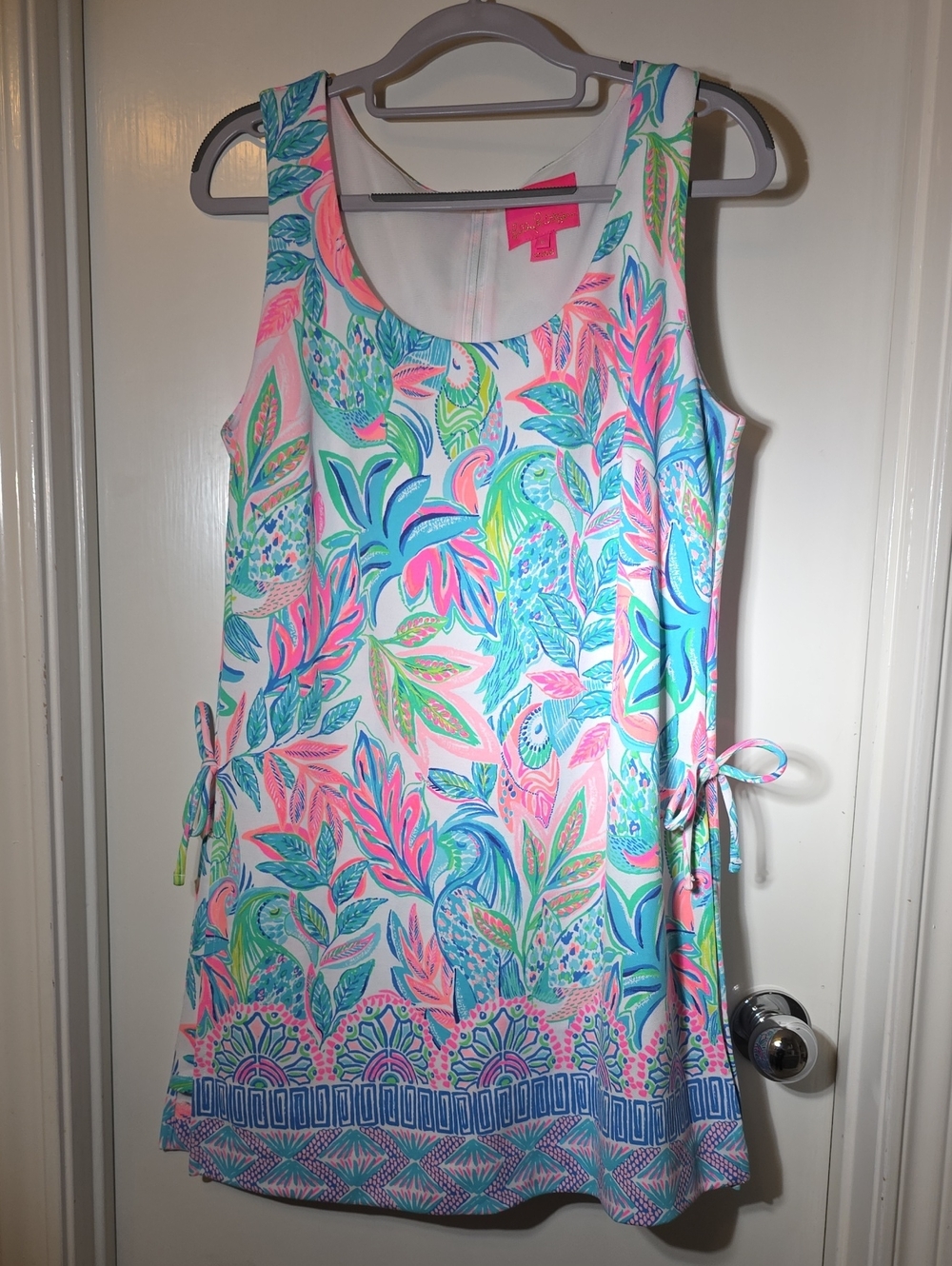 Lilly Pulitzer Sammi Romper Tropical Tank Dress in Pink, Aqua & Green